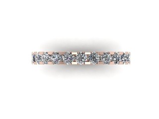 Semi-Set Diamond Eternity Ring in 18ct. Rose Gold: 2.6mm. wide with Round Shared Claw Set Diamonds - 9
