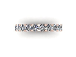 Semi-Set Diamond Eternity Ring in 18ct. Rose Gold: 3.1mm. wide with Round Shared Claw Set Diamonds - 9