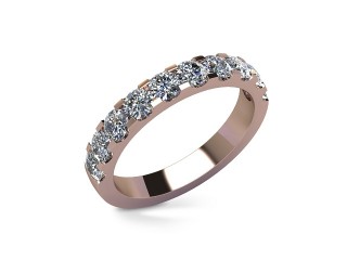 Semi-Set Diamond Eternity Ring in 18ct. Rose Gold: 3.1mm. wide with Round Shared Claw Set Diamonds - 12