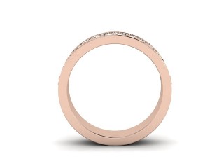 Semi-Set Diamond Eternity Ring in 18ct. Rose Gold: 4.6mm. wide with Round Milgrain-set Diamonds - 3