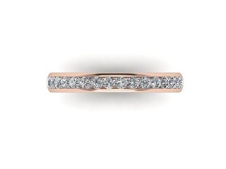 Half-Set Diamond Eternity Ring in 18ct. Rose Gold: 2.9mm. wide with Round Channel-set Diamonds - 9