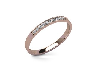 Half-Set Diamond Eternity Ring in 18ct. Rose Gold: 2.0mm. wide with Round Milgrain-set Diamonds - 3