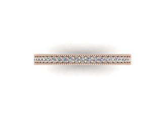 Semi-Set Diamond Eternity Ring in 18ct. Rose Gold: 2.2mm. wide with Round Milgrain-set Diamonds - 9
