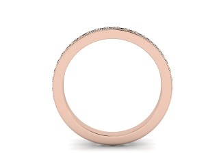 Semi-Set Diamond Eternity Ring in 18ct. Rose Gold: 2.9mm. wide with Round Milgrain-set Diamonds - 3
