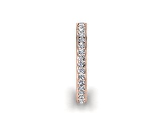 Semi-Set Diamond Eternity Ring in 18ct. Rose Gold: 2.9mm. wide with Round Milgrain-set Diamonds - 6