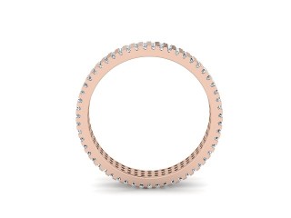 Full Diamond Eternity Ring in 18ct. Rose Gold: 3.6mm. wide with Round Shared Claw Set Diamonds - 3