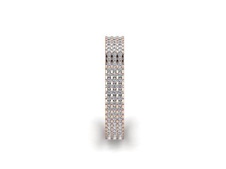 Full Diamond Eternity Ring in 18ct. Rose Gold: 3.6mm. wide with Round Shared Claw Set Diamonds - 6