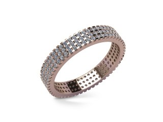 Full Diamond Eternity Ring in 18ct. Rose Gold: 3.6mm. wide with Round Shared Claw Set Diamonds - 12