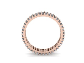 Full Diamond Eternity Ring in 18ct. Rose Gold: 4.7mm. wide with Round Shared Claw Set Diamonds - 3
