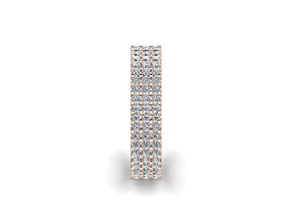 Full Diamond Eternity Ring in 18ct. Rose Gold: 4.7mm. wide with Round Shared Claw Set Diamonds - 6