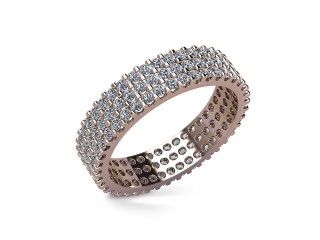 Full Diamond Eternity Ring in 18ct. Rose Gold: 4.7mm. wide with Round Shared Claw Set Diamonds - 12