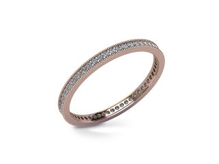Full Diamond Eternity Ring in 18ct. Rose Gold: 1.8mm. wide with Round Milgrain-set Diamonds - 3