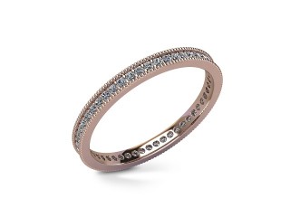 Full Diamond Eternity Ring in 18ct. Rose Gold: 2.2mm. wide with Round Milgrain-set Diamonds