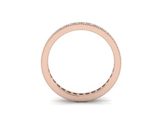 Full Diamond Eternity Ring in 18ct. Rose Gold: 2.9mm. wide with Round Milgrain-set Diamonds - 3