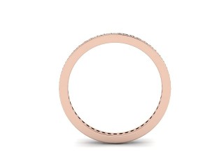 Full Diamond Eternity Ring in 18ct. Rose Gold: 2.0mm. wide with Round Milgrain-set Diamonds