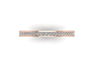 Full Diamond Eternity Ring in 18ct. Rose Gold: 2.2mm. wide with Round Milgrain-set Diamonds - 9