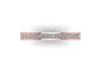 Full Diamond Eternity Ring in 18ct. Rose Gold: 2.7mm. wide with Round Milgrain-set Diamonds - 9