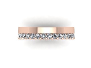 Full Diamond Eternity Ring in 18ct. Rose Gold: 4.5mm. wide with Round Shared Claw Set Diamonds - 9