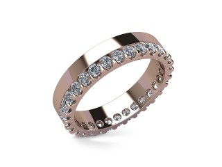Full Diamond Eternity Ring in 18ct. Rose Gold: 4.5mm. wide with Round Shared Claw Set Diamonds - 12
