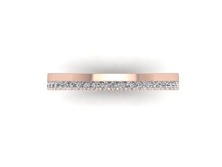Semi-Set Diamond Eternity Ring in 18ct. Rose Gold: 2.5mm. wide with Round Shared Claw Set Diamonds - 9