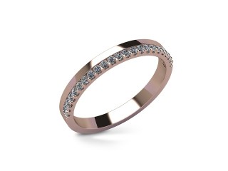 Semi-Set Diamond Eternity Ring in 18ct. Rose Gold: 2.5mm. wide with Round Shared Claw Set Diamonds - 12