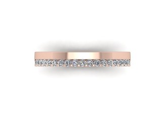 Half-Set Diamond Eternity Ring in 18ct. Rose Gold: 3.0mm. wide with Round Shared Claw Set Diamonds - 9