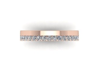 Semi-Set Diamond Eternity Ring in 18ct. Rose Gold: 3.5mm. wide with Round Shared Claw Set Diamonds - 9