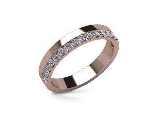 Semi-Set Diamond Eternity Ring in 18ct. Rose Gold: 3.5mm. wide with Round Shared Claw Set Diamonds - 12