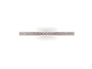 Full Diamond Eternity Ring in 18ct. Rose Gold: 1.3mm. wide with Round Shared Claw Set Diamonds - 9