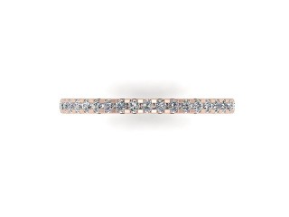 Full Diamond Eternity Ring in 18ct. Rose Gold: 1.7mm. wide with Round Shared Claw Set Diamonds - 9