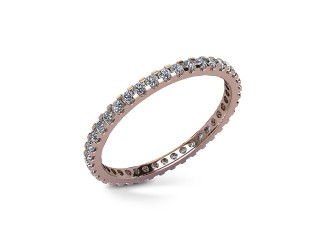 Full Diamond Eternity Ring in 18ct. Rose Gold: 1.7mm. wide with Round Shared Claw Set Diamonds - 12