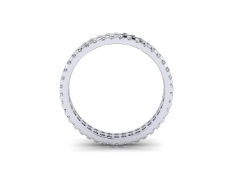 Full Diamond Eternity Ring in 18ct. White Gold: 3.8mm. wide with Round Shared Claw Set Diamonds - 3