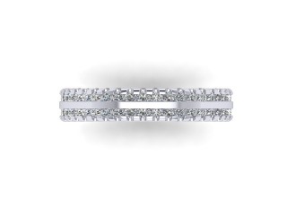 Full Diamond Eternity Ring in 18ct. White Gold: 3.8mm. wide with Round Shared Claw Set Diamonds - 9