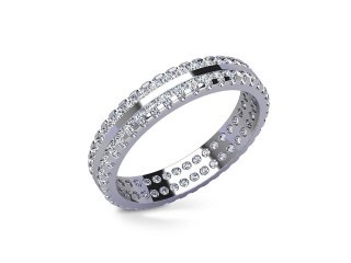 Full Diamond Eternity Ring in 18ct. White Gold: 3.8mm. wide with Round Shared Claw Set Diamonds - 12