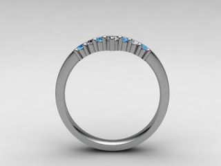 Blue Topaz and Diamond 0.24cts. in 18ct. White Gold - 3