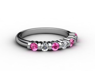 Pink Sapphire and Diamond 0.88cts. in 18ct. White Gold