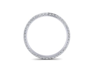 Full Diamond Eternity Ring in 18ct. White Gold: 2.5mm. wide with Round Milgrain-set Diamonds - 3