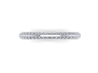 Full Diamond Eternity Ring in 18ct. White Gold: 2.5mm. wide with Round Milgrain-set Diamonds - 9
