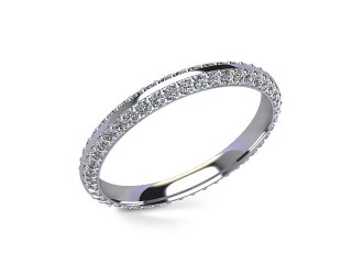 Full Diamond Eternity Ring in 18ct. White Gold: 2.5mm. wide with Round Milgrain-set Diamonds - 12