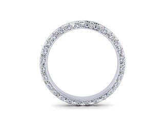 Full Diamond Eternity Ring in 18ct. White Gold: 4.0mm. wide with Round Milgrain-set Diamonds - 3