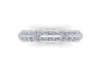 Full Diamond Eternity Ring in 18ct. White Gold: 4.0mm. wide with Round Milgrain-set Diamonds - 9