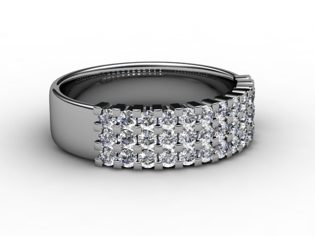 Semi-Set Diamond Eternity Ring 0.72cts. in 18ct. White Gold