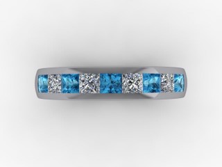 Blue Topaz and Diamond 1.30cts. in 18ct. White Gold - 9