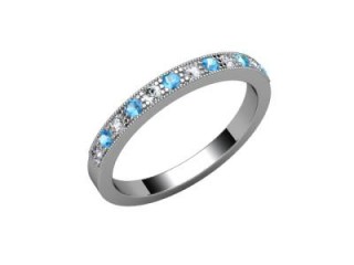 Blue Topaz and Diamond 0.24cts. in 18ct. White Gold-88-05125-113