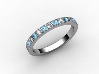 Blue Topaz and Diamond 0.24cts. in 18ct. White Gold - 6