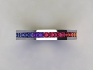 Rainbow Sapphires 1.00cts. in 18ct. White Gold - 9