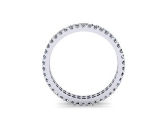 Full Diamond Eternity Ring in 18ct. White Gold: 3.2mm. wide with Round Shared Claw Set Diamonds - 3
