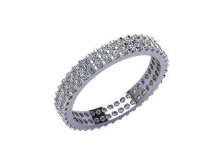 Full Diamond Eternity Ring in 18ct. White Gold: 3.2mm. wide with Round Shared Claw Set Diamonds - 12