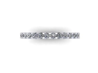 Semi-Set Diamond Eternity Ring in 18ct. White Gold: 2.1mm. wide with Round Shared Claw Set Diamonds - 9