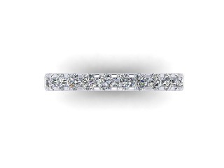 Semi-Set Diamond Eternity Ring in 18ct. White Gold: 2.6mm. wide with Round Shared Claw Set Diamonds - 9
